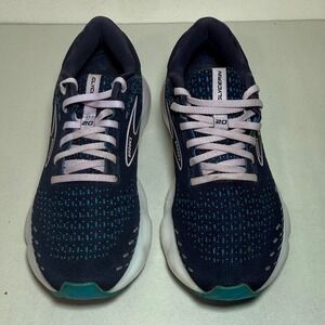 Brooks Glycerin 20 Navy Teal Lace Up Running‎ Shoes Women 9 Narrow 2A
